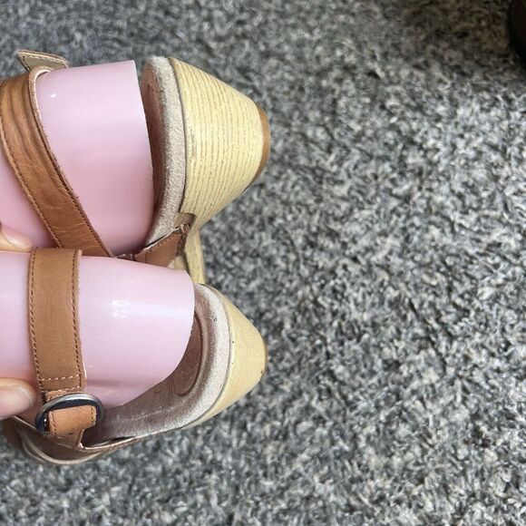 Dansko Lindy Brown Leather Criss Cross Strap Sandals Slingback 37 US 6.5-7 - Picture 6 of 11